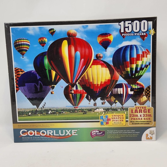 Colorluxe Hot Air Balloon Albuquerque Fiesta 1500 Piece Puzzle New Sealed - Picture 1 of 3